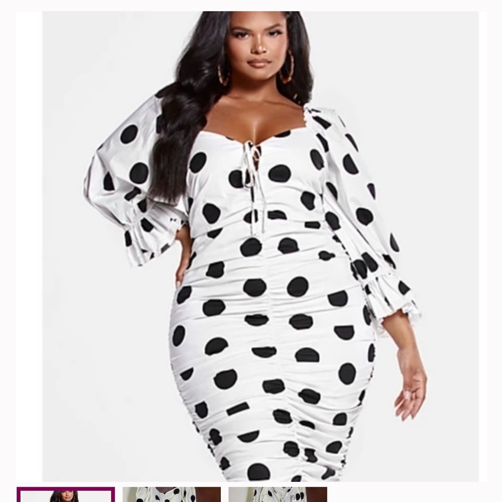 White and Black Polka Dot Dress